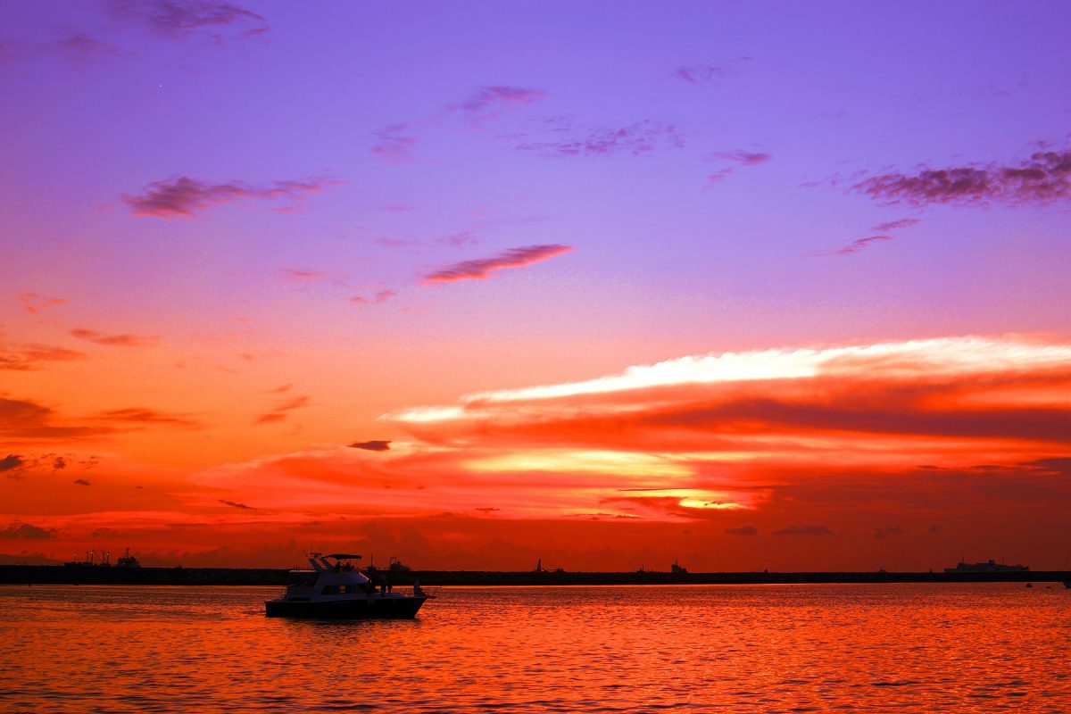 Sunset over the ocean